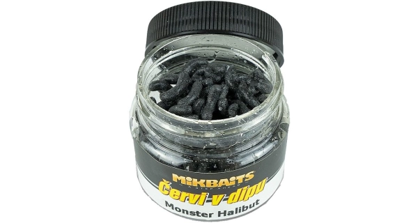 MIKBAITS - Červi v dipu 50 ml Monster Halibut