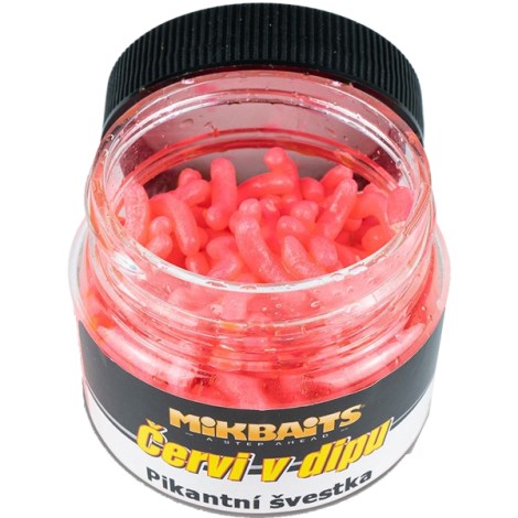 MIKBAITS - Červi v dipu 50 ml Pikantní Švestka