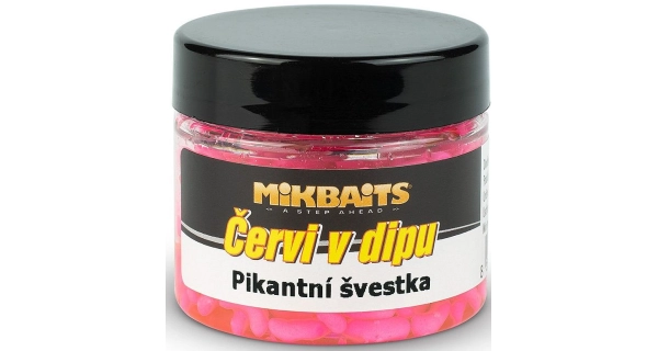 MIKBAITS - Červi v dipu 50 ml Pikantní švestka