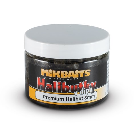 MIKBAITS - Halibutky v dipu 150 ml Premium Halibut 8 mm