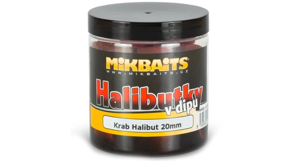 MIKBAITS - Halibutky v dipu 20 mm 250 ml Krab Halibut