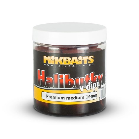 MIKBAITS - Halibutky v dipu 250 ml - premium halibut 14 mm