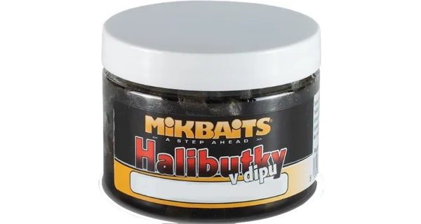 MIKBAITS - Halibutky v dipu 8 mm 150 ml Red Fish Halibut