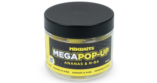 MIKBAITS - Mega plovoucí Fluo boilie 25 mm 300 ml Ananas N-BA