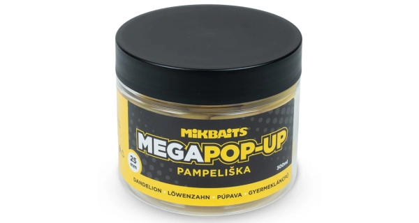 MIKBAITS - Mega plovoucí Fluo boilie 25 mm 300 ml Pampeliška