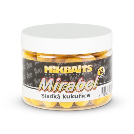 MIKBAITS - Mirabel Fluo boilie 150 ml Sladká kukuřice 12 mm