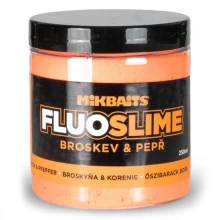 MIKBAITS - Obalovací dip Fluo Slime 100 g Broskev Black Pepper
