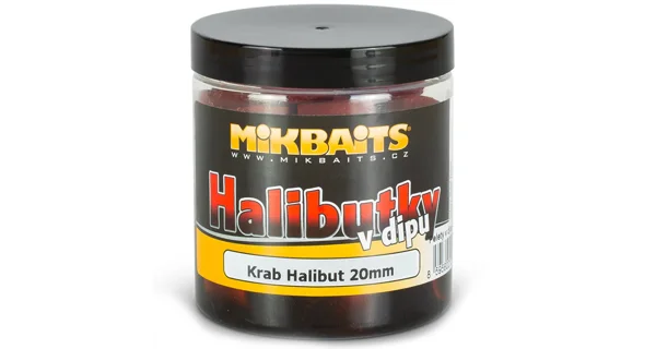 MIKBAITS - Pelety Halibutky v dipu 20 mm 250 ml Krab Halibut