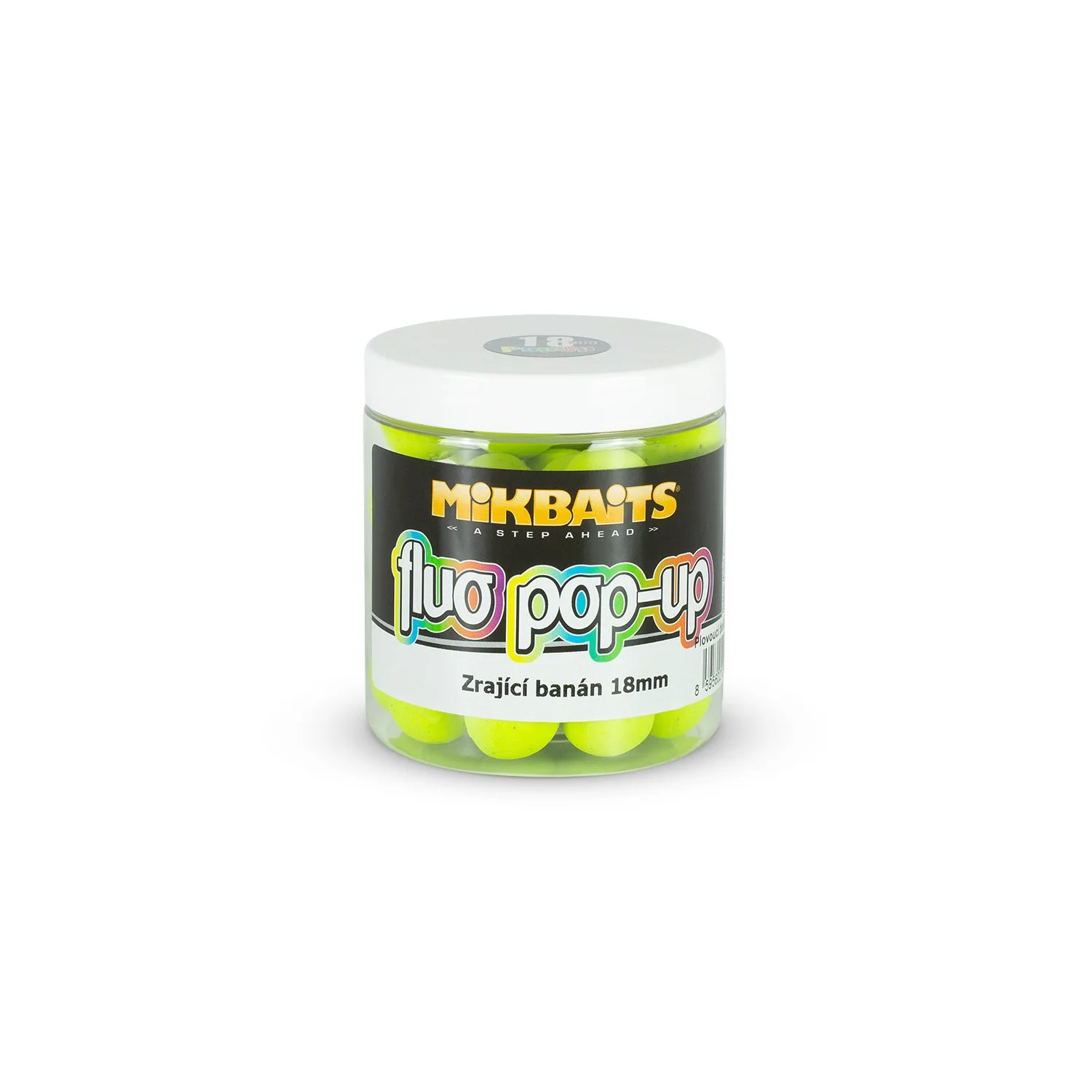 MIKBAITS - Plovoucí fluo boilie 250 ml - zrající banán 18 mm