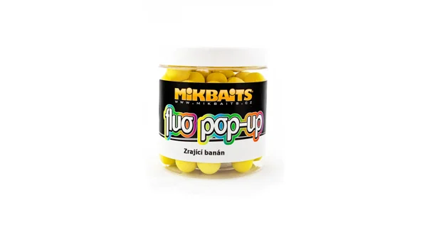 MIKBAITS - Plovoucí fluo boilie 250 ml - zrající banán 18 mm