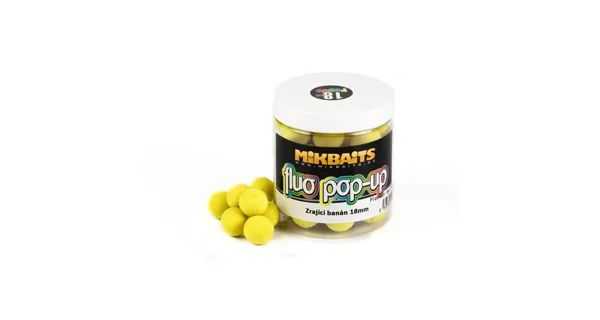 MIKBAITS - Plovoucí fluo boilie 250 ml - zrající banán 18 mm