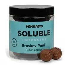 MIKBAITS - Rozpustné boilie Soluble 20 mm 250 ml Broskev pepř
