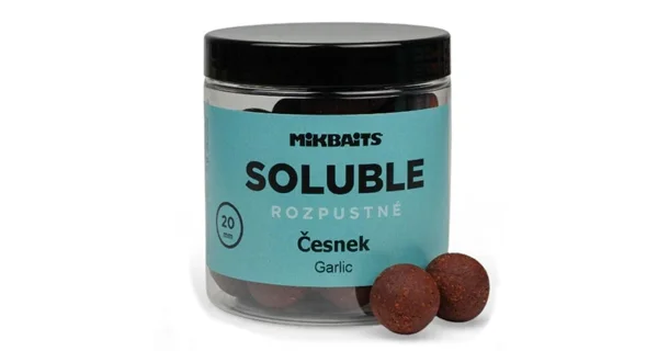 MIKBAITS - Rozpustné boilie Soluble 20 mm 250 ml Česnek