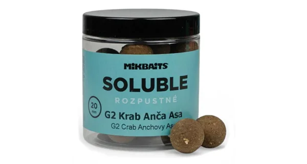 MIKBAITS - Rozpustné boilie Soluble 20 mm 250 ml G2 Krab ančovička asa