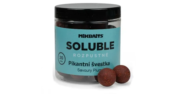 MIKBAITS - Rozpustné boilie Soluble 20 mm 250 ml Pikantní švestka