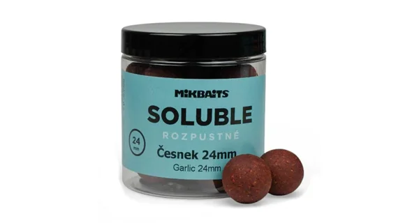 MIKBAITS - Rozpustné boilie Soluble 24 mm 250 ml Česnek