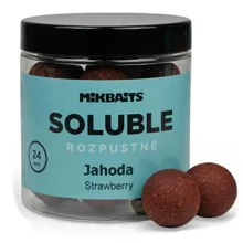 MIKBAITS - Rozpustné boilie Soluble 24 mm 250 ml Jahoda