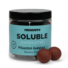 MIKBAITS - Rozpustné boilie Soluble 24 mm 250 ml Pikantní švestka