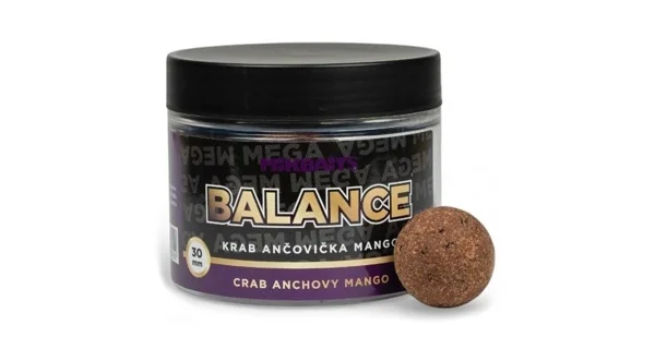 MIKBAITS - Vyvážené boilie Mega Balance 30 mm 300 ml Krab ančovička mango
