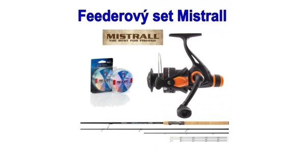 MISTRALL - Feederový set Prut Stratus 3,3 m 60 g + Naviják + Vlasec