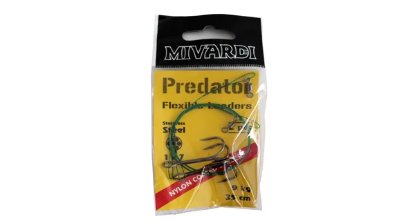 MIVARDI - Lanko na dravce Predator Obratlík + trojháček 35 cm 9 kg 2 ks