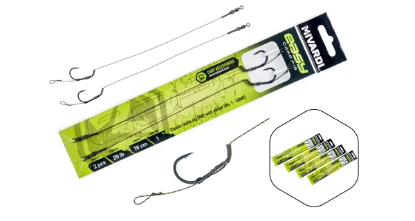 MIVARDI - Návazec Classic Boilie Rig Easy s obratlíkem vel. 2 Camo