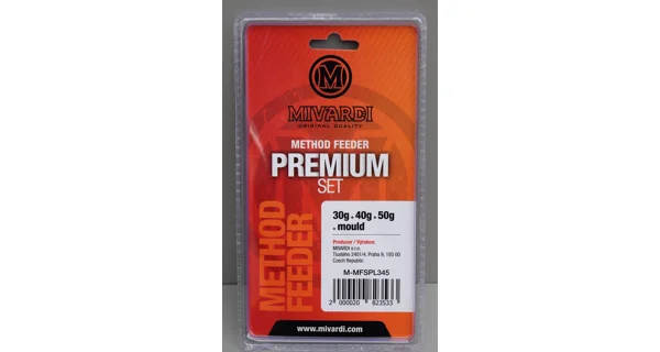 MIVARDI - Set krmítek Method Feeder Set Premium L 30 g + 40 g + 50 g + Formička