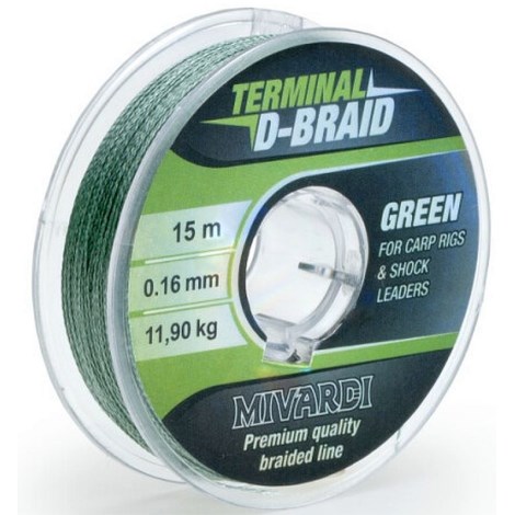 MIVARDI - Šňůra Terminal D-Braid - Green 0,08 mm 15 m