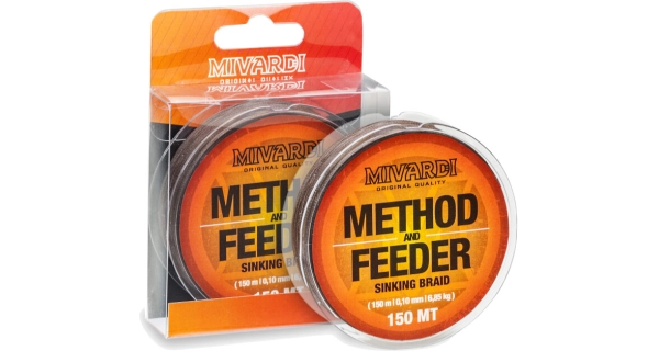 MIVARDI - Splétaná šňůra Method & Feeder Sinking Braid Hnědá 0,10 mm 6,85 kg 150 m