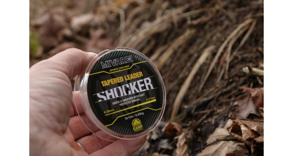 MIVARDI - Ujímaný vlasec Shocker Tapered Leader 0,28–0,47 mm 6,95 kg 5 x 12 m