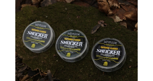MIVARDI - Ujímaný vlasec Shocker Tapered Leader 0,28–0,47 mm 6,95 kg 5 x 12 m