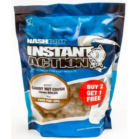 NASH - Boilie Instant Action Candy Nut Crush 15 mm 1 kg