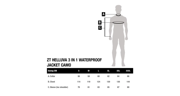 NASH - Bunda Zero Tolerance Helluva 3 in 1 Waterproof Jacket Camo vel. S