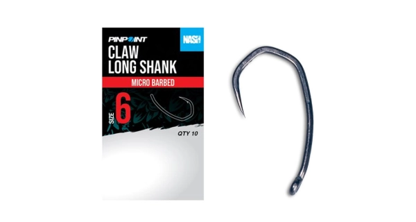 NASH - Háčky Claw Long Shank Barbless vel. 6 10 ks