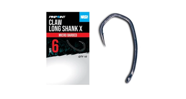 NASH - Háčky Claw Long Shank X Micro Barbed vel. 6 10 ks