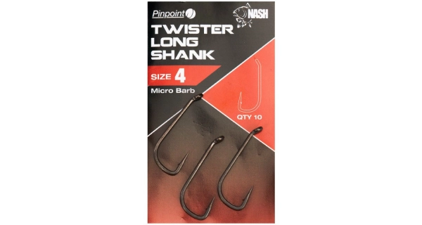 NASH - Háčky Pinpoint Twister Long Shank Micro Barbed vel. 10 10 ks
