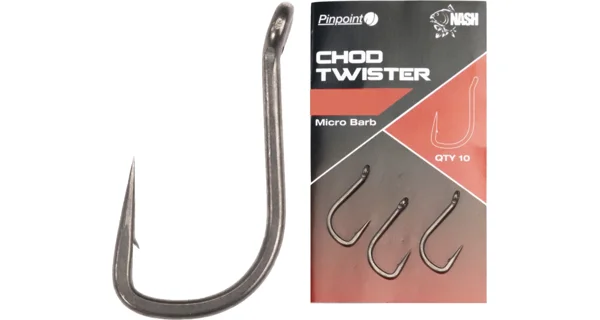 NASH - Háčky s mikro protihrotem Chod Twister Micro Barbed Pinpoint vel. 8 10 ks