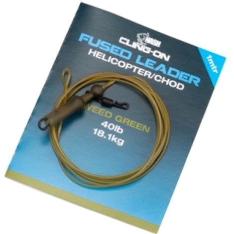 NASH - Hotová montáž Cling-On Fused Helicopter Weed Leader 18,14 kg 1 m