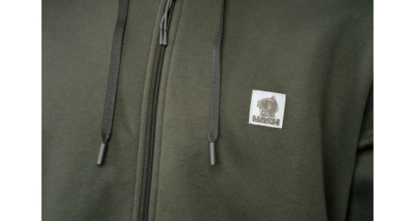 NASH - Mikina Make It Happen Badge Zipped Hoody Green vel. M
