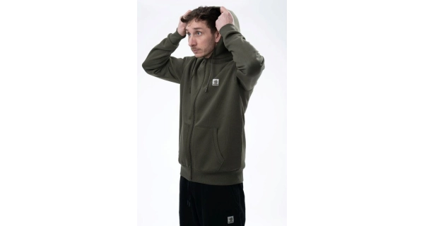 NASH - Mikina Make It Happen Badge Zipped Hoody Green vel. M