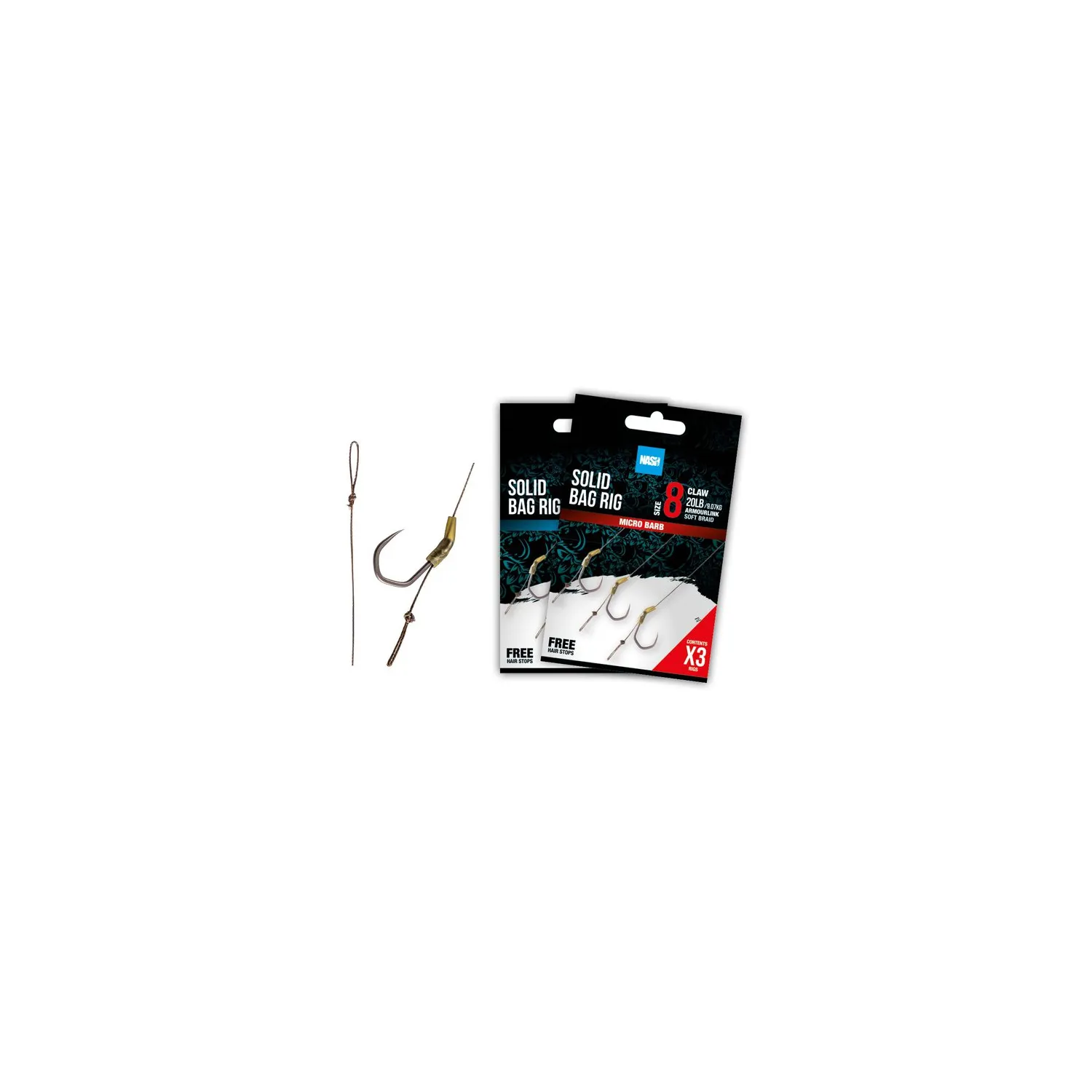 NASH NASH - Návazec Solid Bag Rig Barbed vel. 4