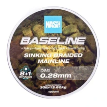 NASH - Pletená šňůra Baseline Sinking Braid Camo 1200 m 0,28 mm 13,6 kg