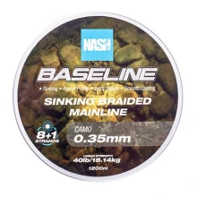 NASH - Pletená šňůra Baseline Sinking Braid Camo 1200 m 0,35 mm 18,14 kg