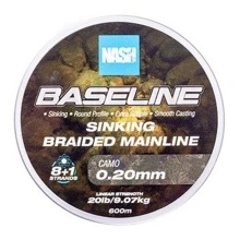 NASH - Pletená šňůra Baseline Sinking Braid Camo 600 m 0,20 mm 9,07 kg