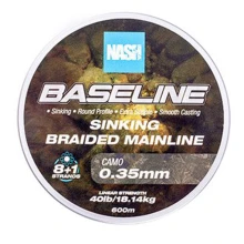 NASH - Pletená šňůra Baseline Sinking Braid Camo 600 m 0,35 mm 18,14 kg