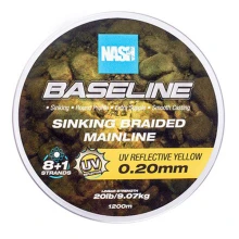 NASH - Pletená šňůra Baseline Sinking Braid UV Yellow 1200 m 0,20 mm 9,07 kg