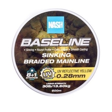 NASH - Pletená šňůra Baseline Sinking Braid UV Yellow 600 m 0,28 mm 13,6 kg