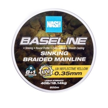 NASH - Pletená šňůra Baseline Sinking Braid UV Yellow 600 m 0,35 mm 18,14 kg