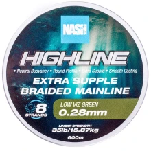 NASH - Pletená šňůra Highline Extra Supple Braid Green 600 m 0,28 mm 15,87 kg