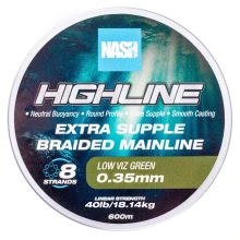 NASH - Pletená šňůra Highline Extra Supple Braid Green 600 m 0,35 mm 18,14 kg
